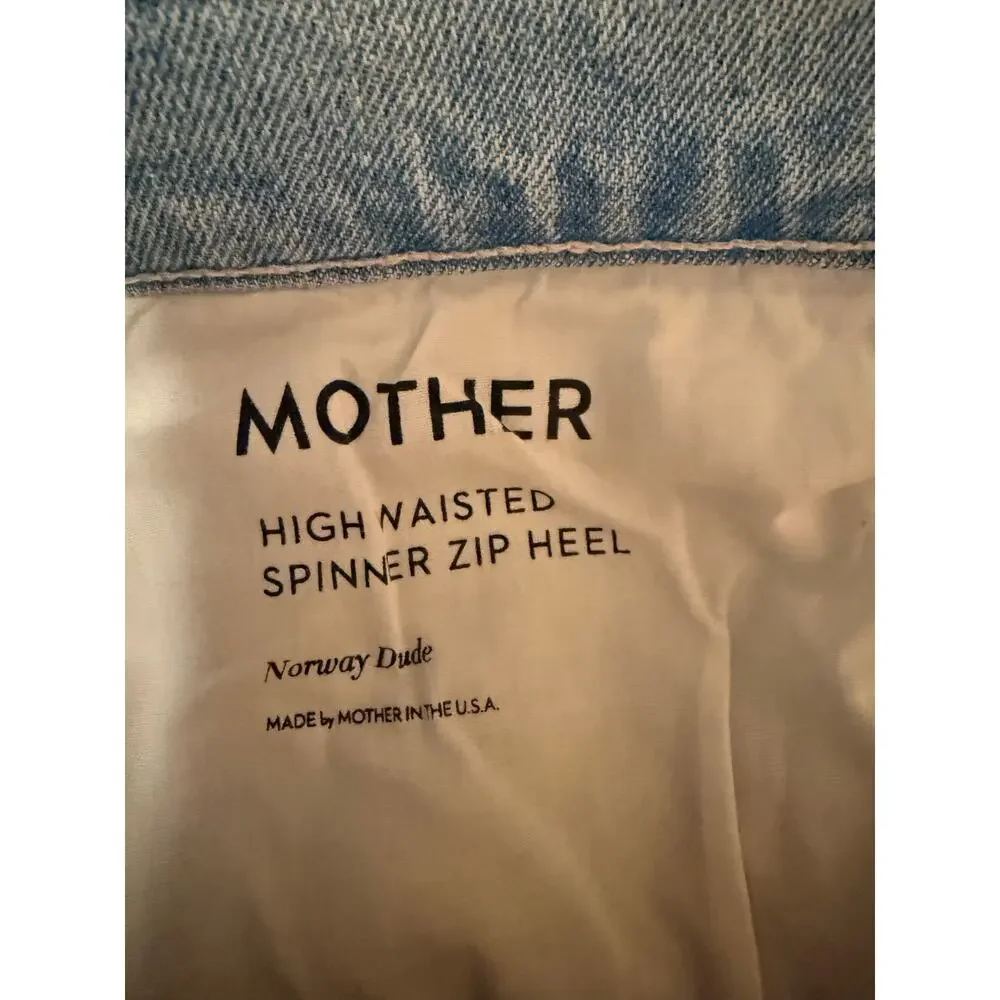 MOTHER High Waisted Spinner Zip Heel Norway Dude Jeans Size 32 - Picture 7 of 10